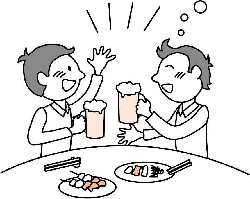 規則正しい生活を お酒は適度に