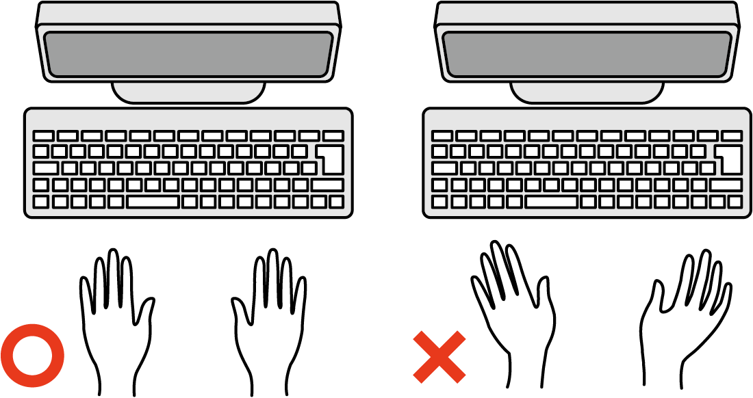 パソコン作業の注意点 正しいキーボードの打ち方